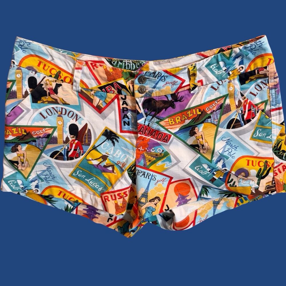 Loudmouth Ladies Fairway Postcards From The Wedge Golf Shorts 10 Pickleball